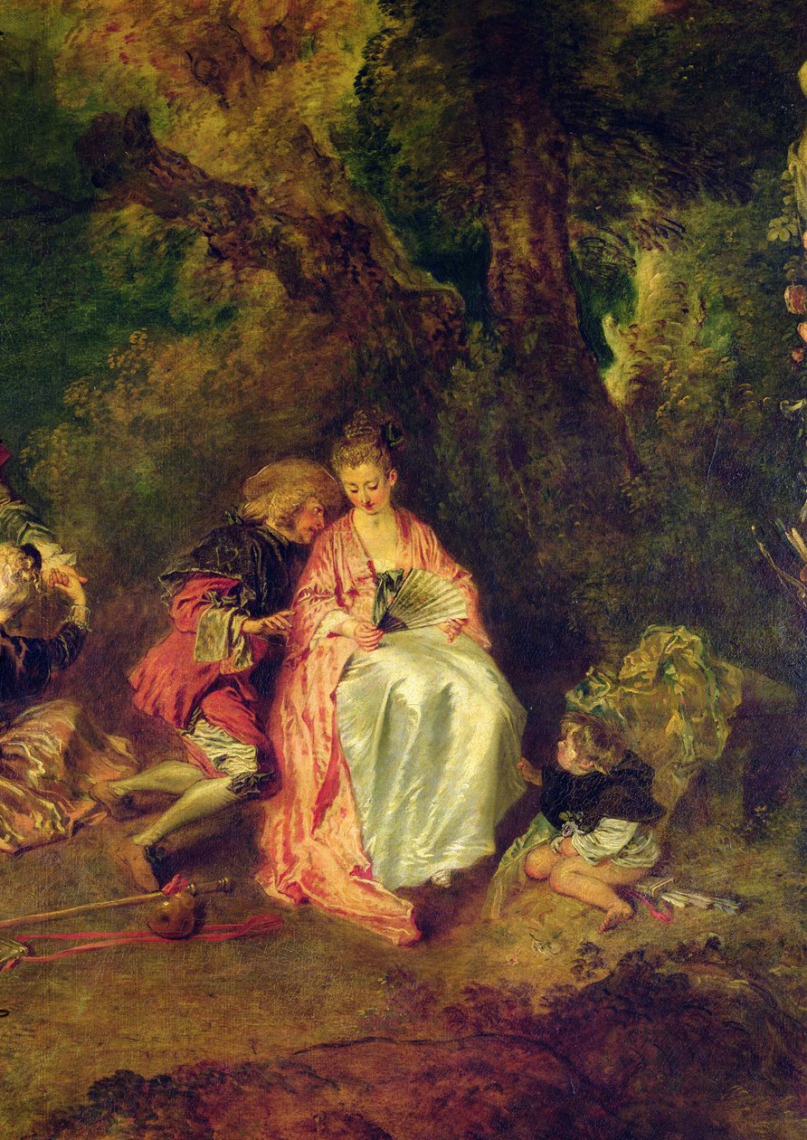 Hajóba szállás Küthéra felé, 1717 körül (3755-ös részlet) alkotó: Jean Antoine Watteau