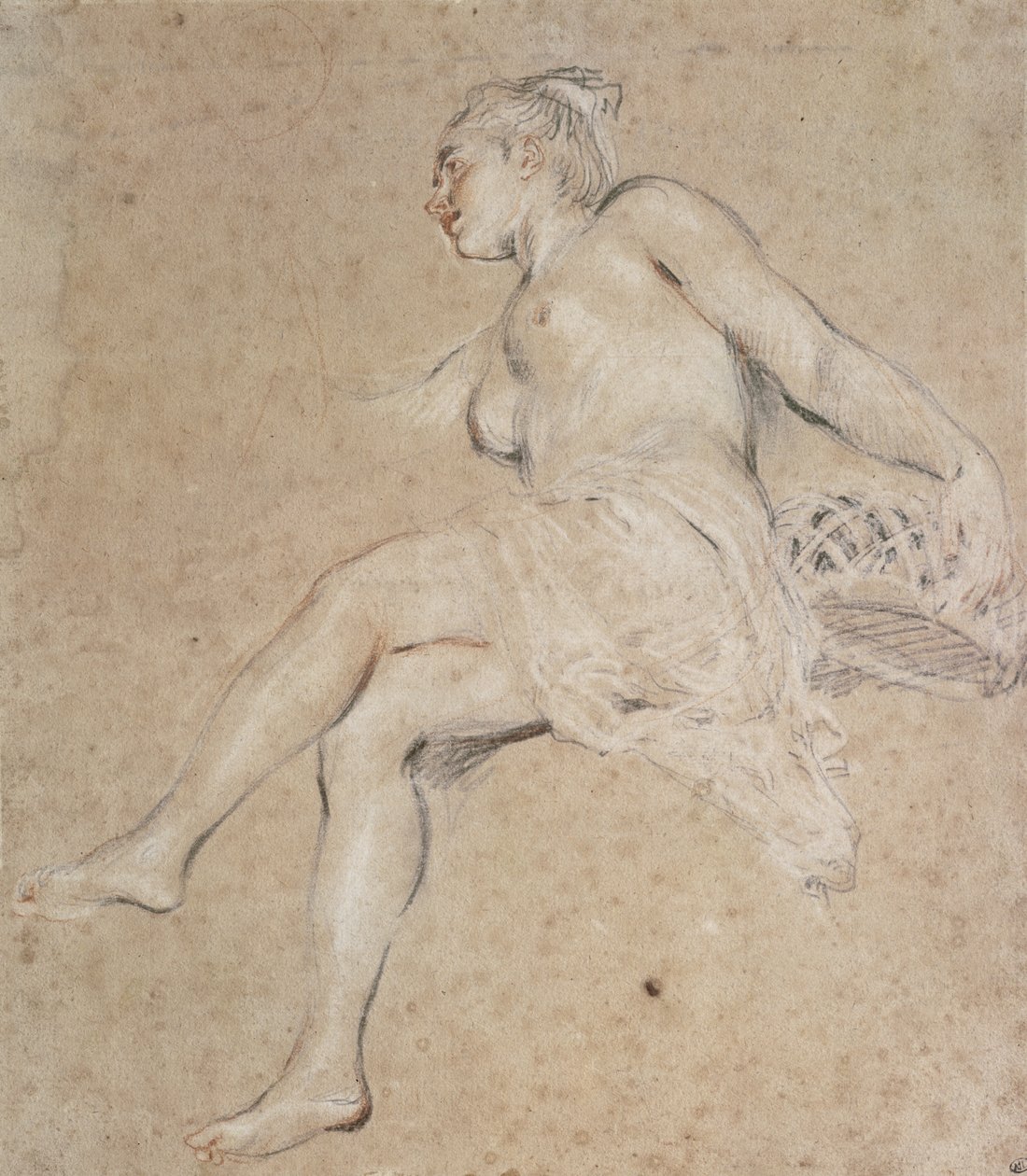 Flora, 1716 körül (kréta papíron) alkotó: Jean Antoine Watteau