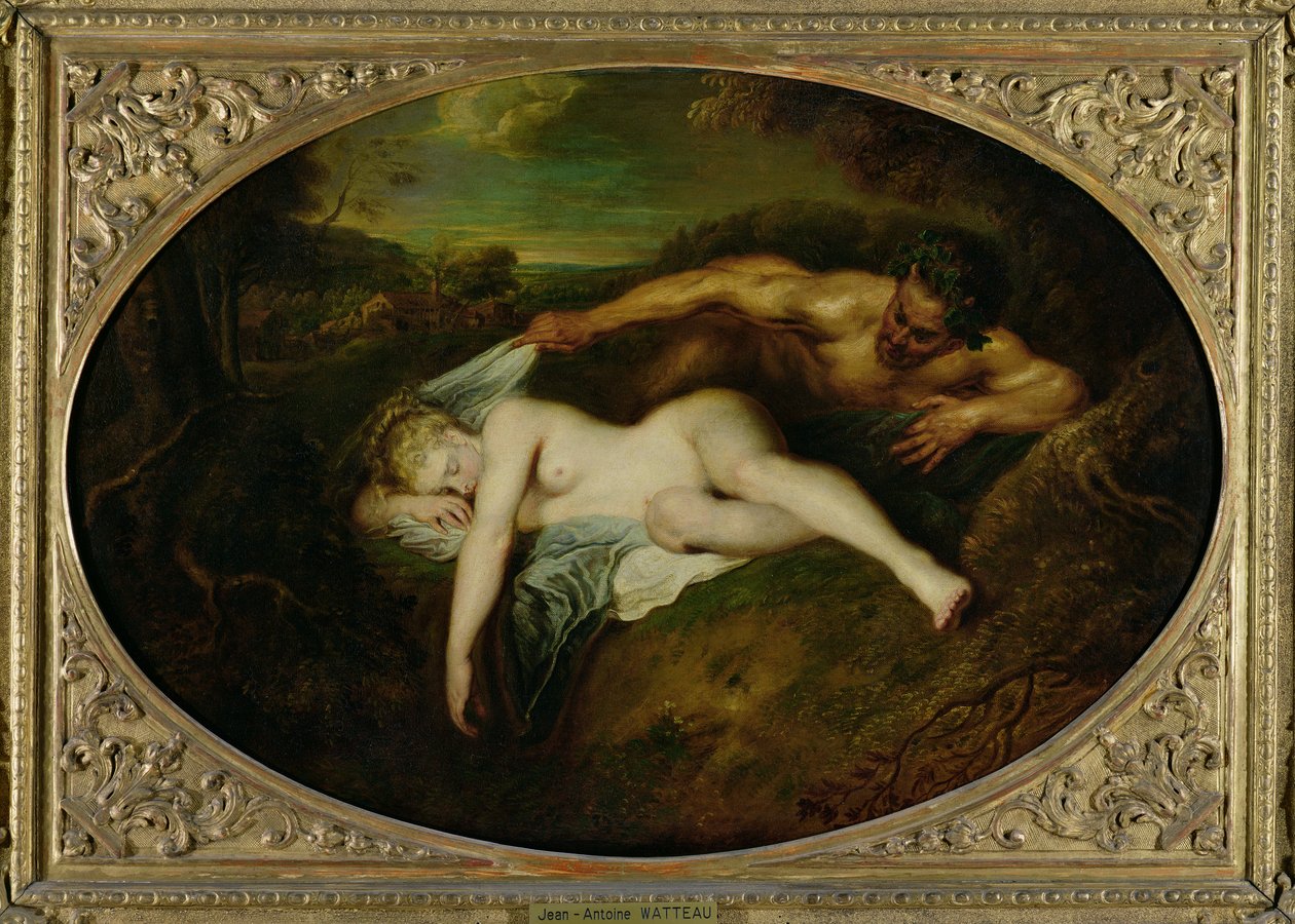 Nimfa és Szatír, vagy Jupiter és Antióp, 1715 alkotó: Jean Antoine Watteau