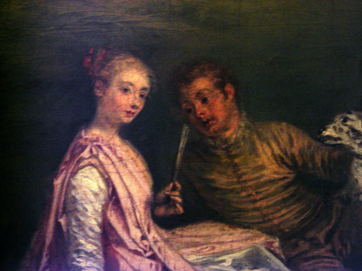 A megállás az üldözés alatt (részlet) alkotó: Jean Antoine Watteau