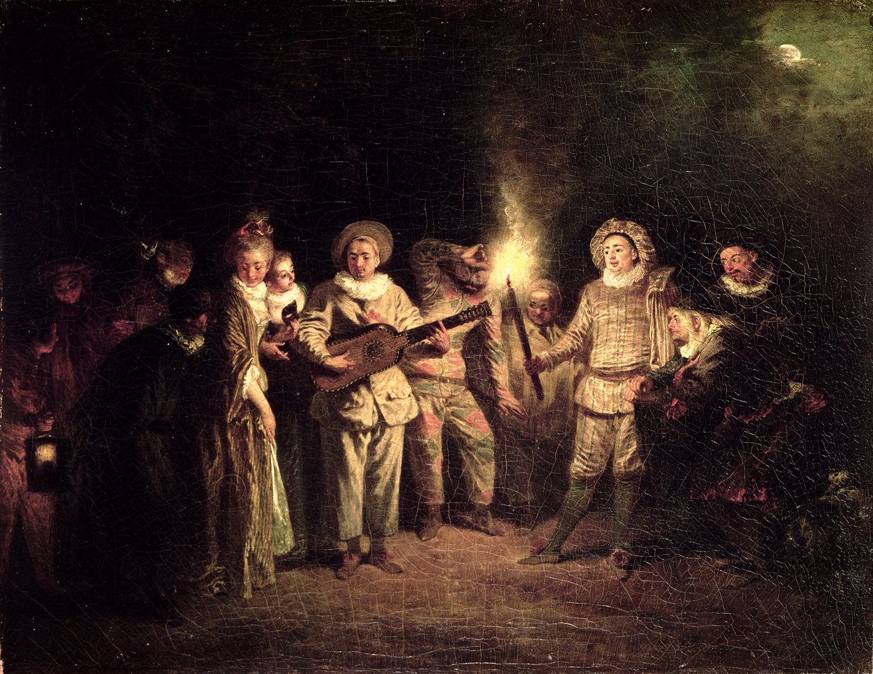 Az olasz komédia, 1716 körül alkotó: Jean Antoine Watteau