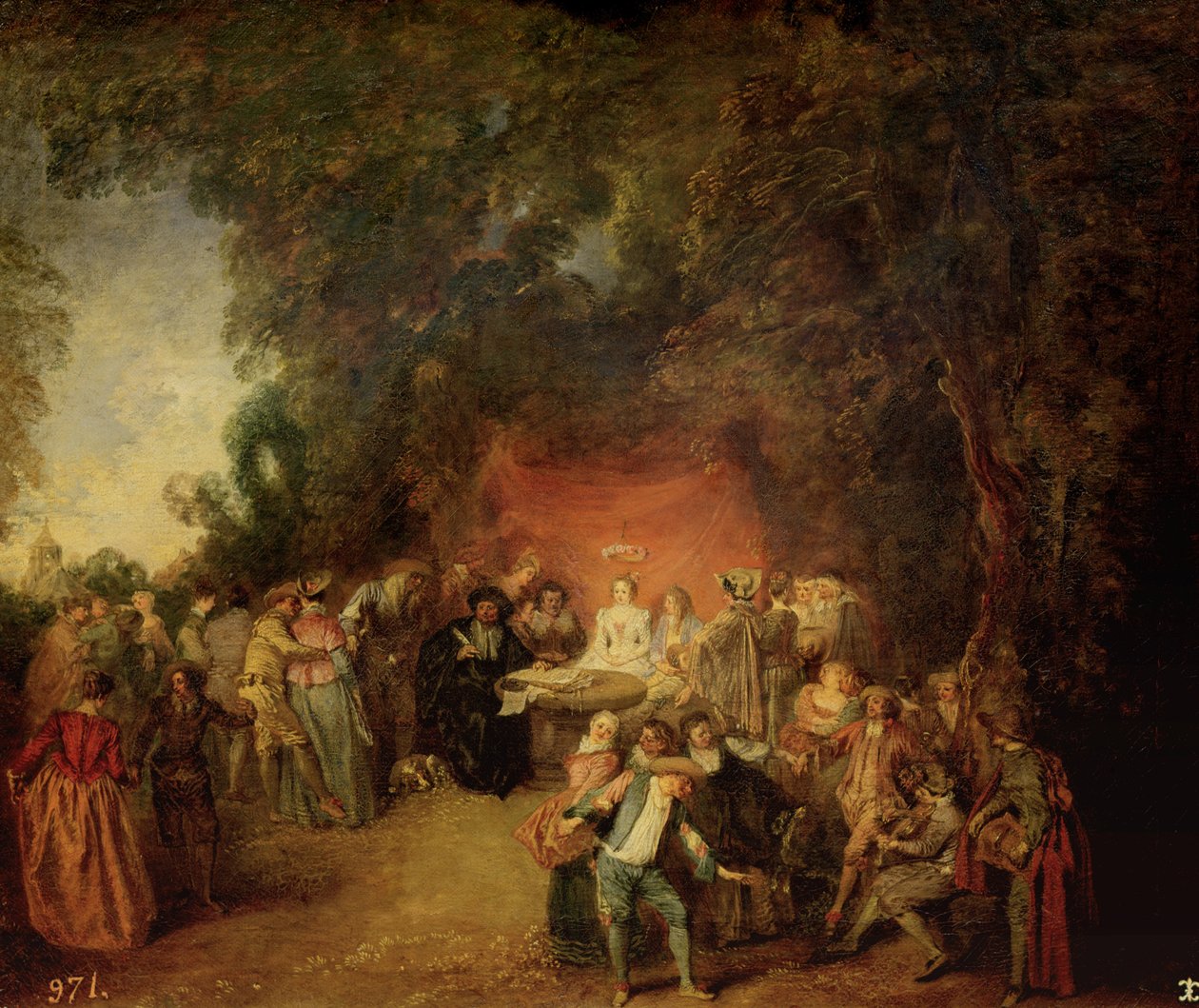 A házassági szerződés, 1712-13 alkotó: Jean Antoine Watteau