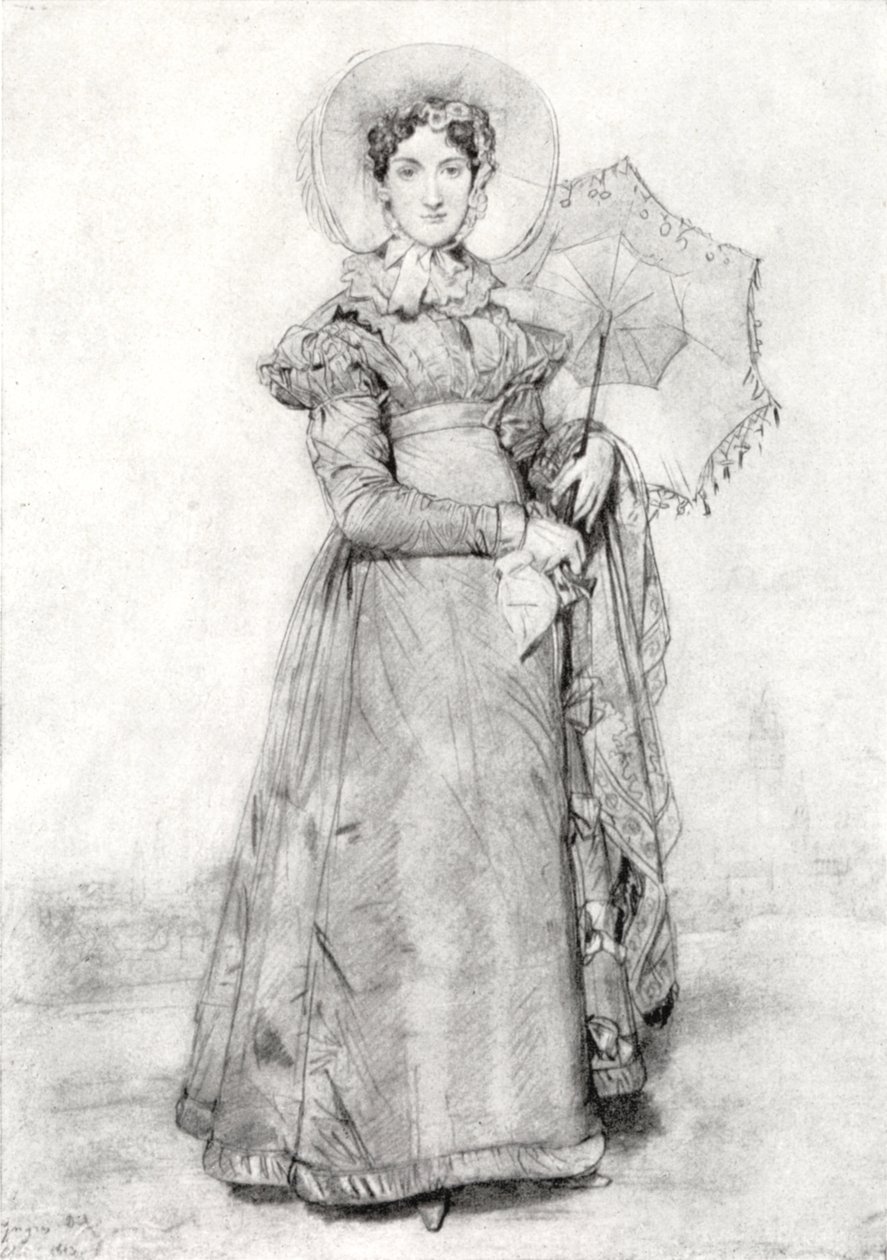 Hölgy esernyővel alkotó: Jean Auguste Dominique Ingres
