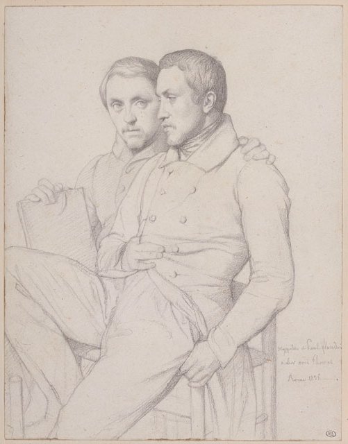 Hippolyte és Paul Flandrin kettős önarcképe alkotó: Jean Auguste Dominique Ingres