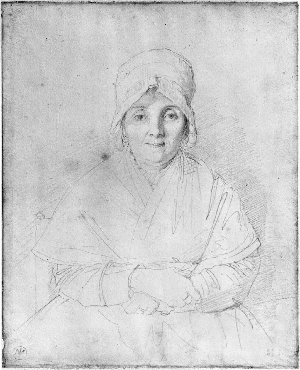 Madame Ingres Mere (1758-1817) 1814 (grafit papíron) alkotó: Jean Auguste Dominique Ingres