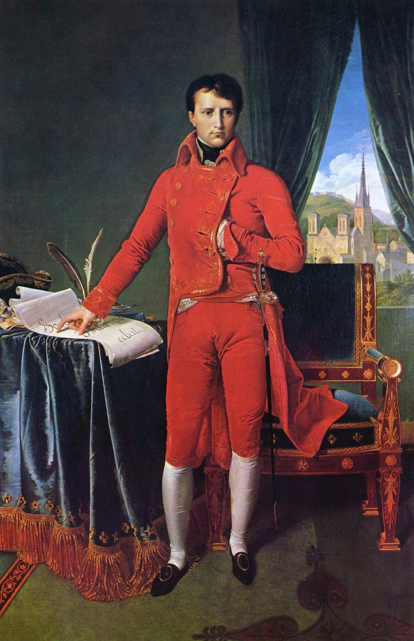 Bonaparte Napóleon első konzul portréja alkotó: Jean Auguste Dominique Ingres