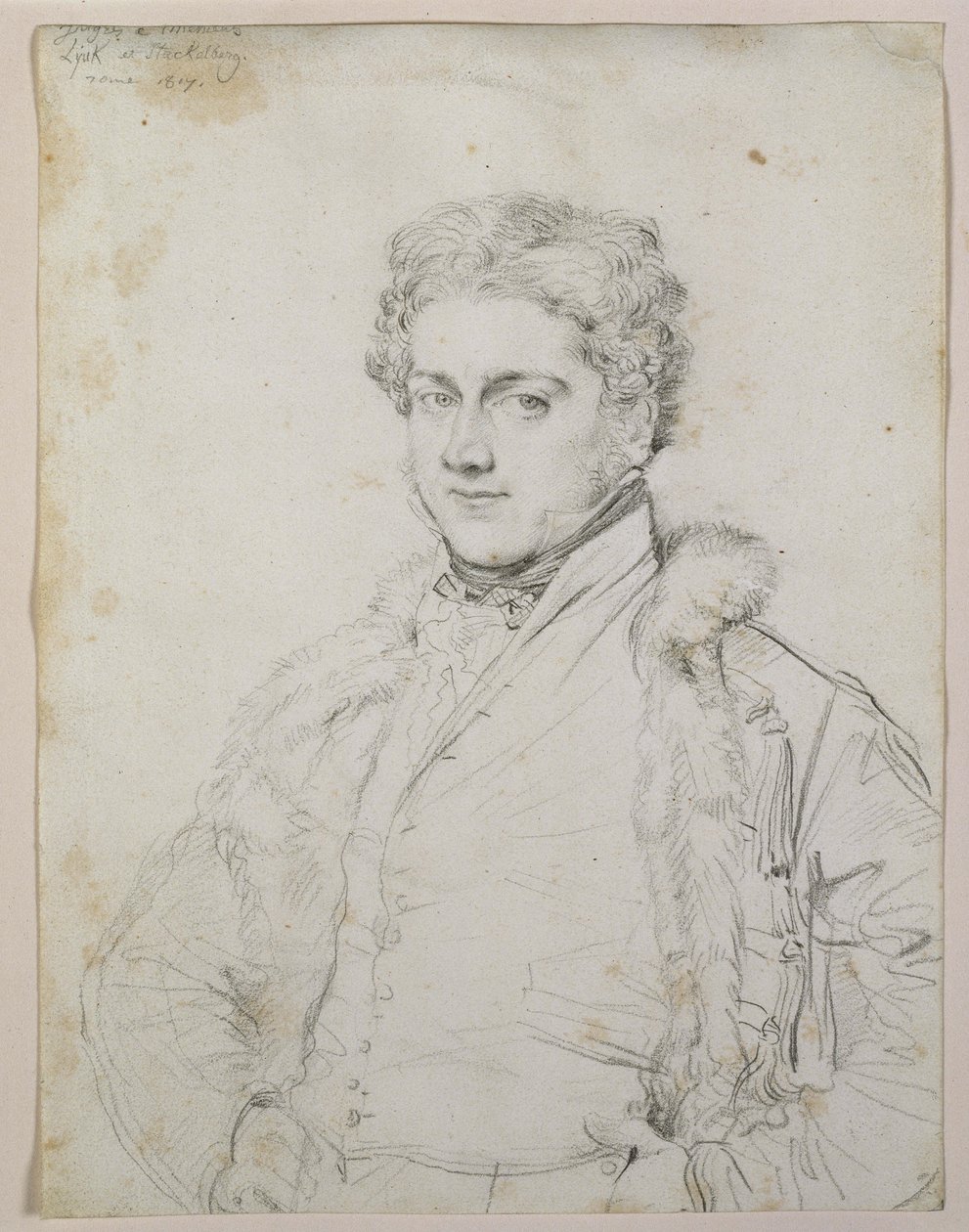Charles Robert Cockerell portréja, 1817 (grafit papíron) alkotó: Jean Auguste Dominique Ingres