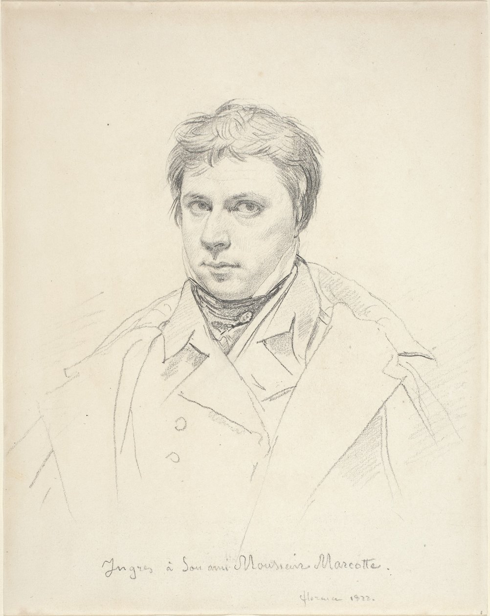 Önarckép, 1822 (grafit szőtt papíron, lefektetve) alkotó: Jean Auguste Dominique Ingres