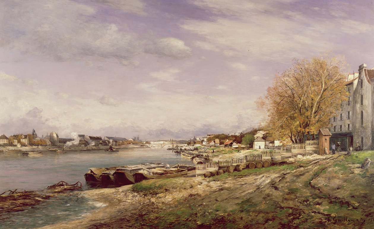 Kilátás a Bercy kikötőre, Párizs, 1880 alkotó: Jean Baptiste Antoine Guillemet