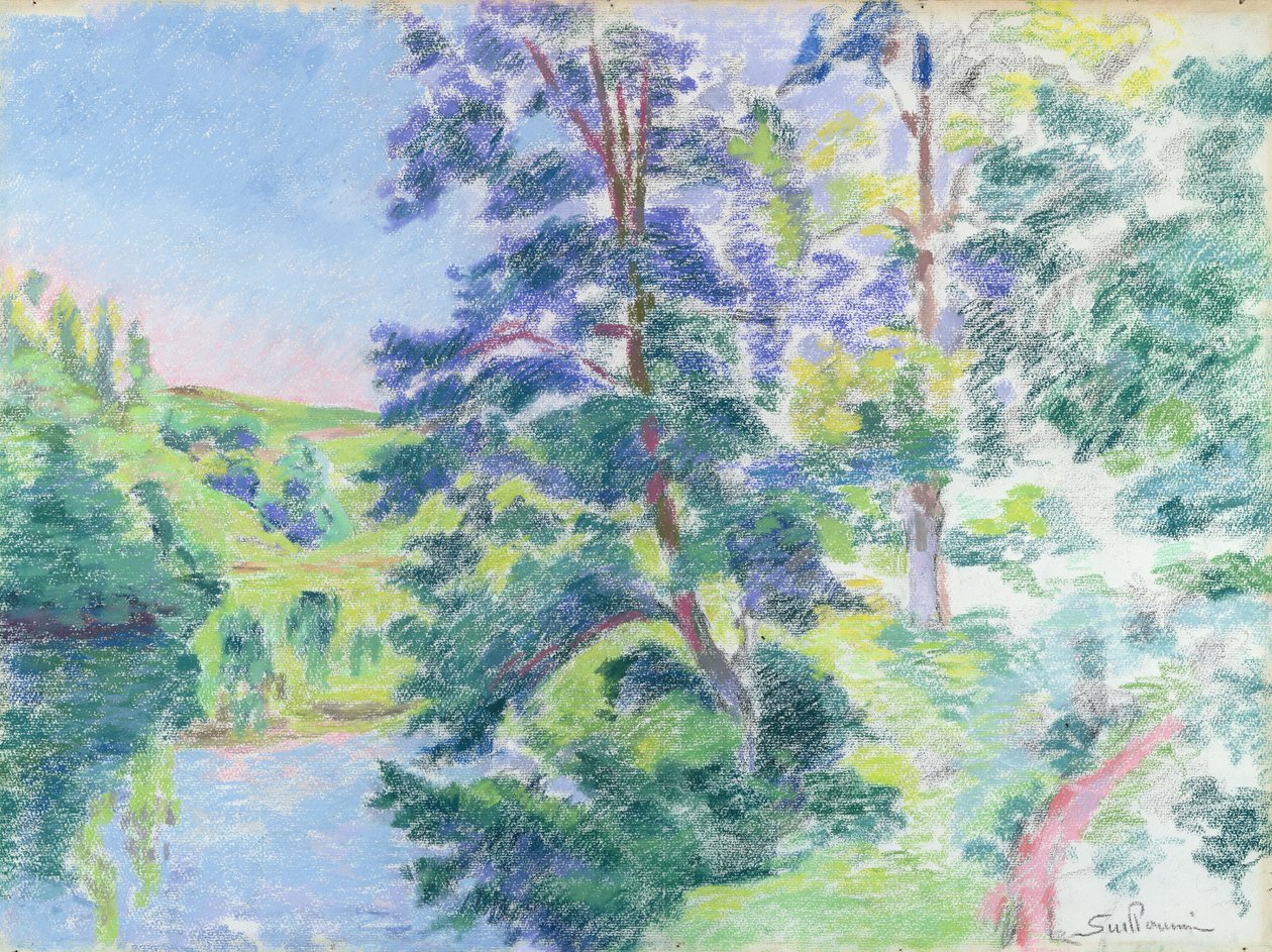 Táj (pasztell, papír) alkotó: Jean Baptiste Armand Guillaumin