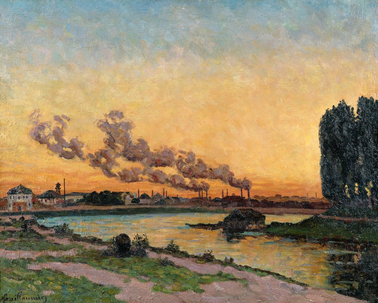 Lenyugvó nap Ivryben, 1872-73 körül alkotó: Jean Baptiste Armand Guillaumin