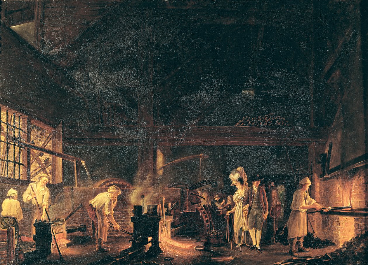 Egy kovácsműhely belseje, 1771 alkotó: Jean Baptiste Bernard Coclers
