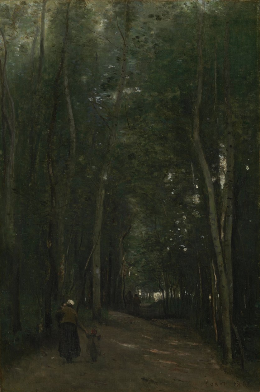Egy út Saint-Cloudban alkotó: Jean Baptiste Camille Corot