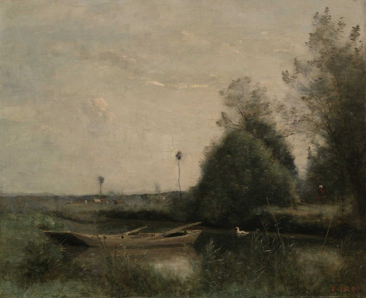 Mortaini tó, 1860-70 körül alkotó: Jean Baptiste Camille Corot