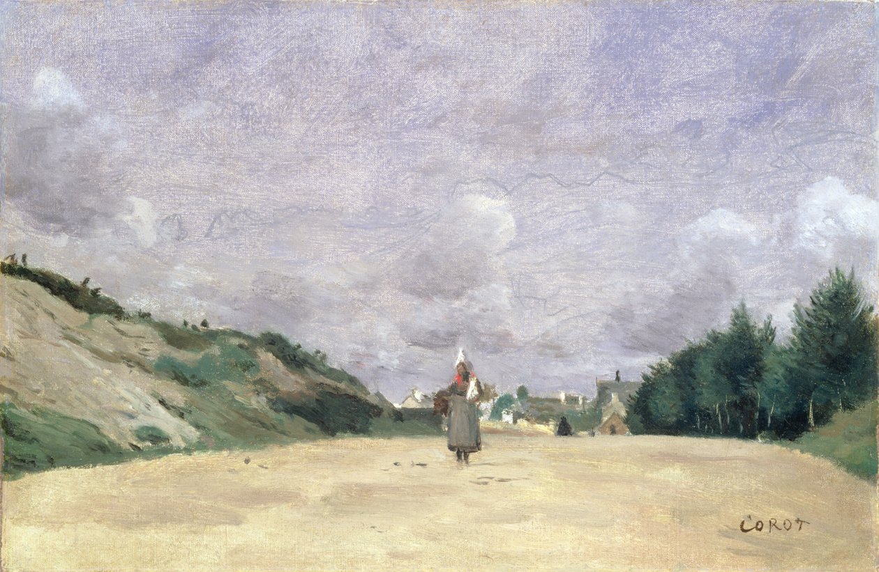 Egy út Normandiában, 1860-65 körül alkotó: Jean Baptiste Camille Corot