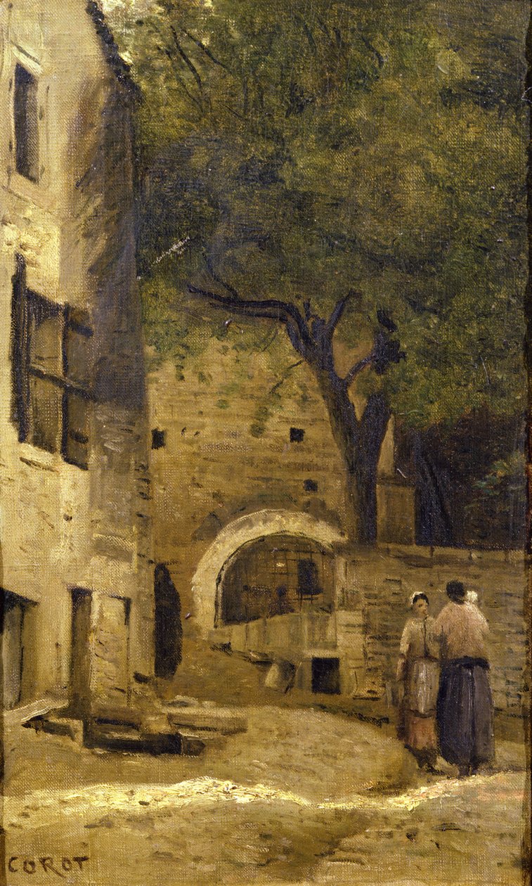Egy falusi jelenet alkotó: Jean Baptiste Camille Corot