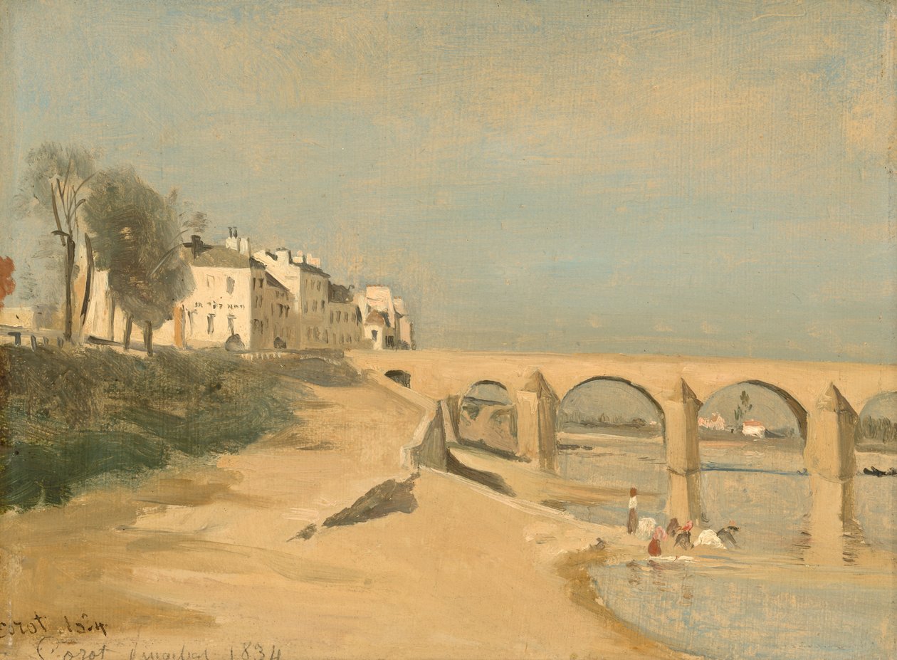 Híd a Saône folyón a Mâcon -nál alkotó: Jean Baptiste Camille Corot