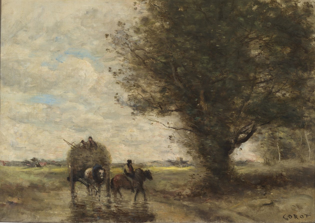 Széna kocsi alkotó: Jean Baptiste Camille Corot