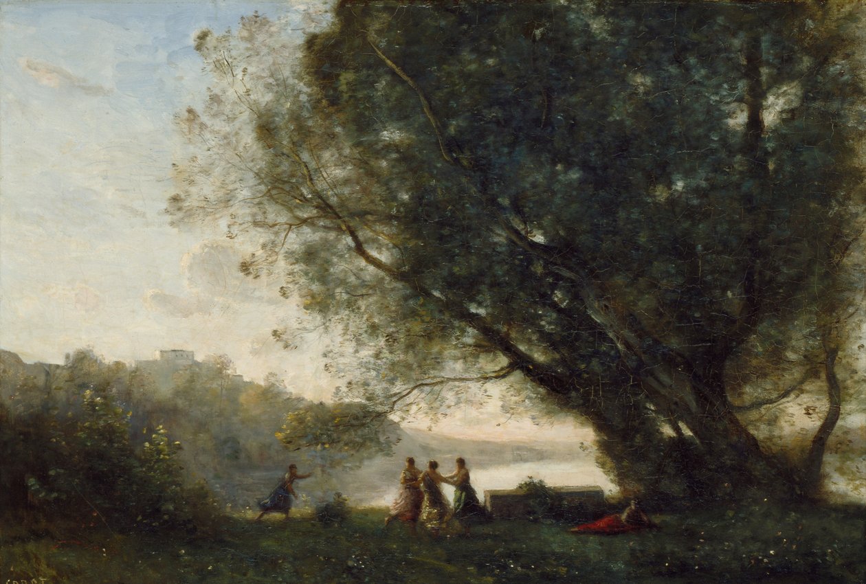 Tánc a fák alatt a tó partján, 1865-70 alkotó: Jean Baptiste Camille Corot
