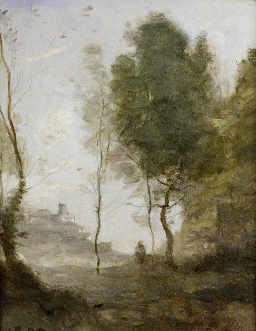 Tájkép tanulmány - Szuvenír Olaszországból alkotó: Jean Baptiste Camille Corot