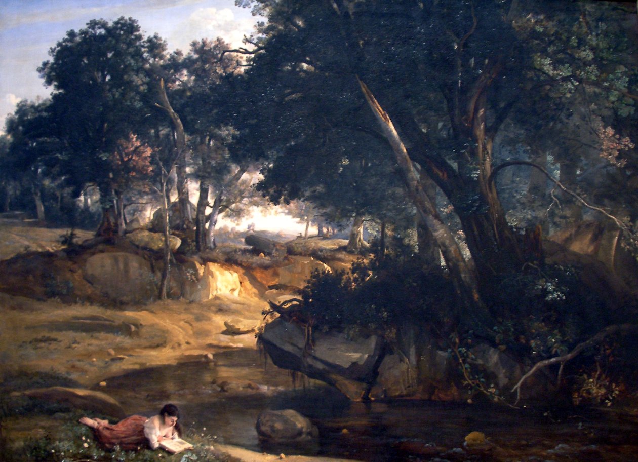 Fontainebleau-i erdő alkotó: Jean Baptiste Camille Corot