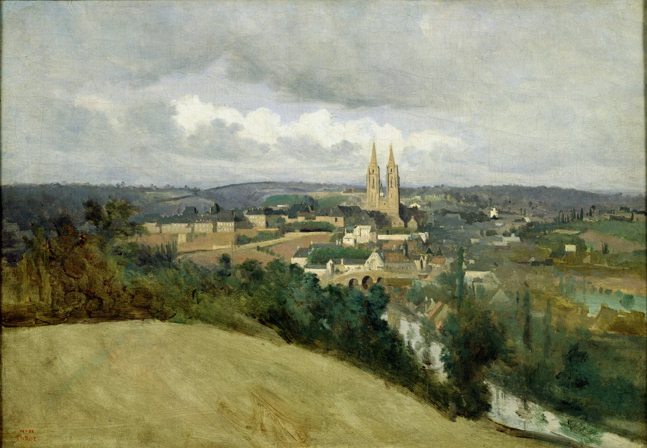 Saint-Lo városának általános képe, 1833 körül alkotó: Jean Baptiste Camille Corot