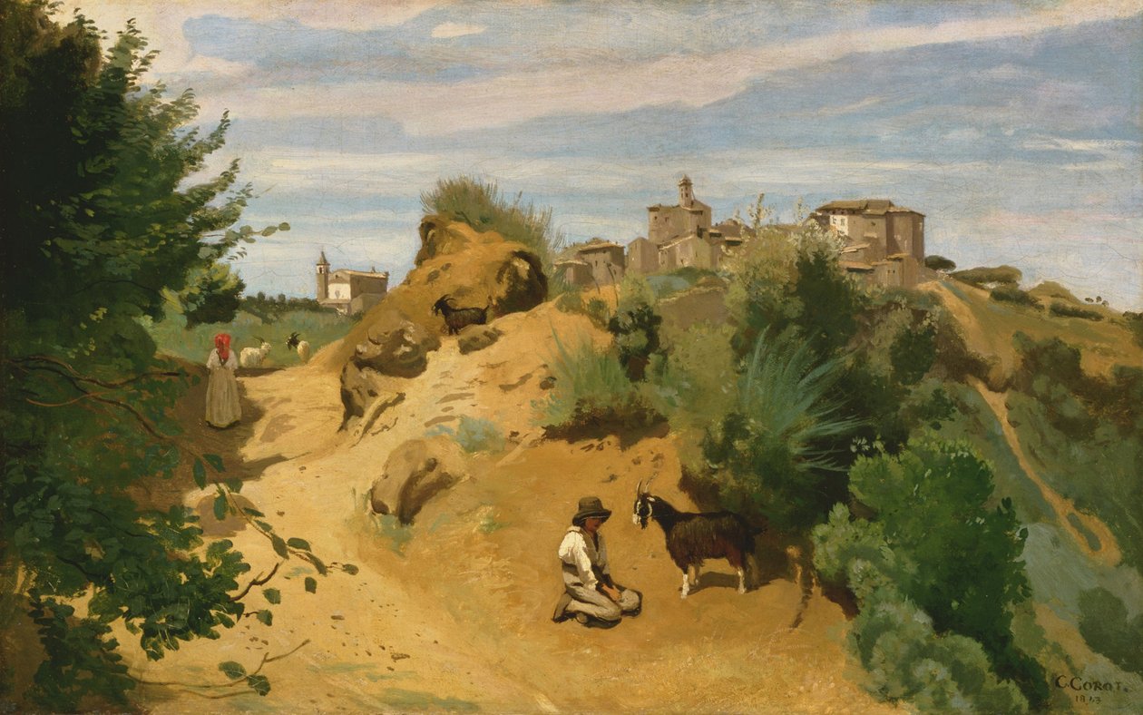 Genzano alkotó: Jean Baptiste Camille Corot