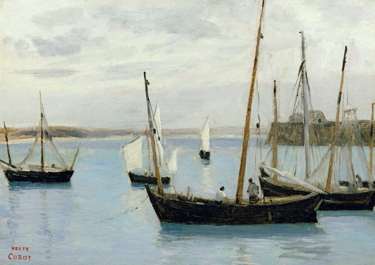 Granville, Fishing Boats, 1860 körül alkotó: Jean Baptiste Camille Corot