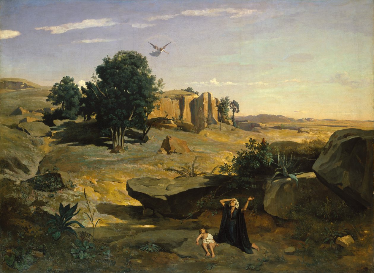 Hágár a vadonban alkotó: Jean Baptiste Camille Corot