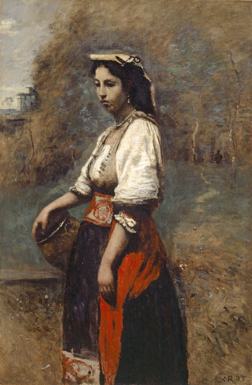 Olasz a szökőkútnál alkotó: Jean Baptiste Camille Corot
