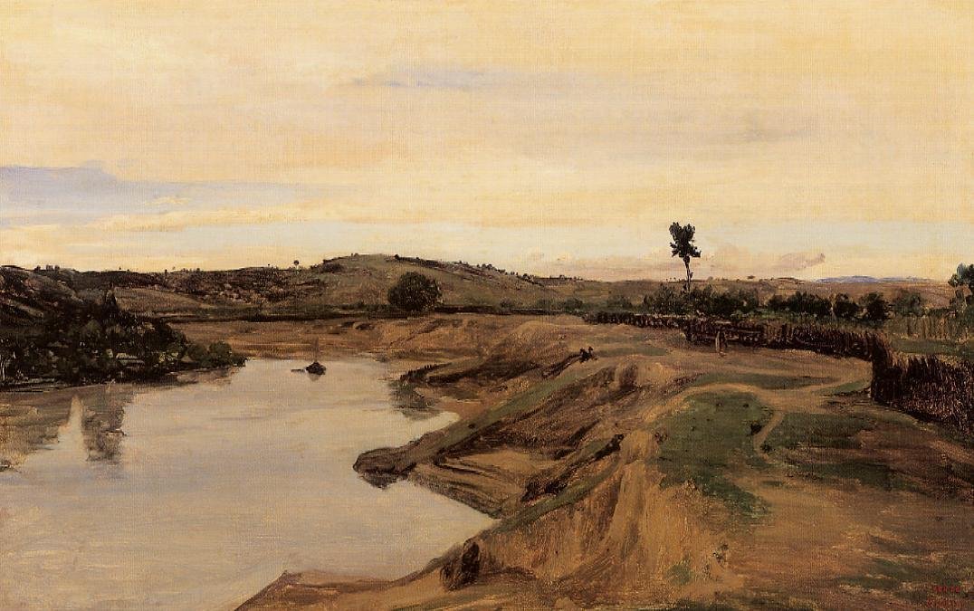 La Promenade de Poussin, Róma vidéke alkotó: Jean Baptiste Camille Corot