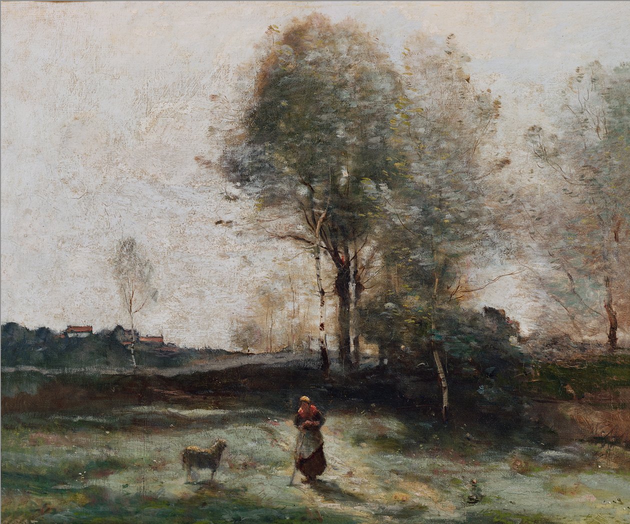 Táj vagy Reggel a mezőn alkotó: Jean Baptiste Camille Corot