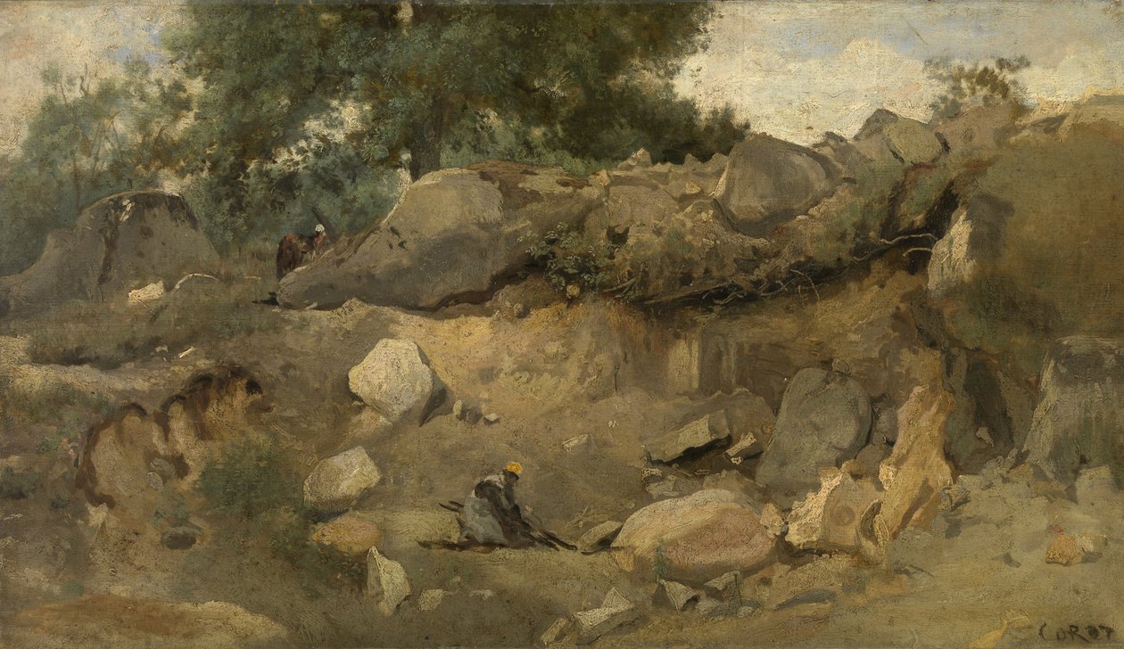 Chaise-Marie kőbánya Fontainebleau-ban alkotó: Jean Baptiste Camille Corot