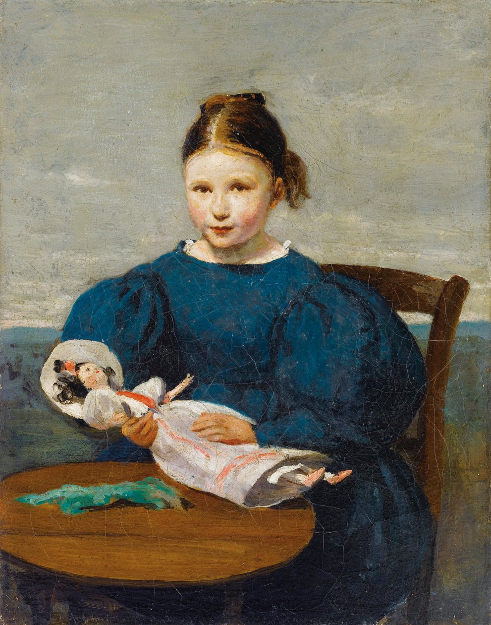 Kislány babával alkotó: Jean Baptiste Camille Corot