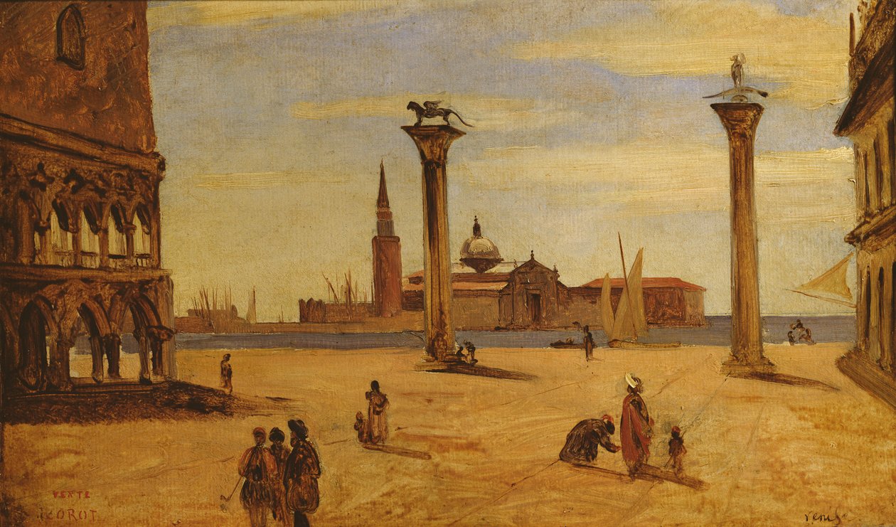 Piazzetta di San Marco, Velence, 1828-34 alkotó: Jean Baptiste Camille Corot