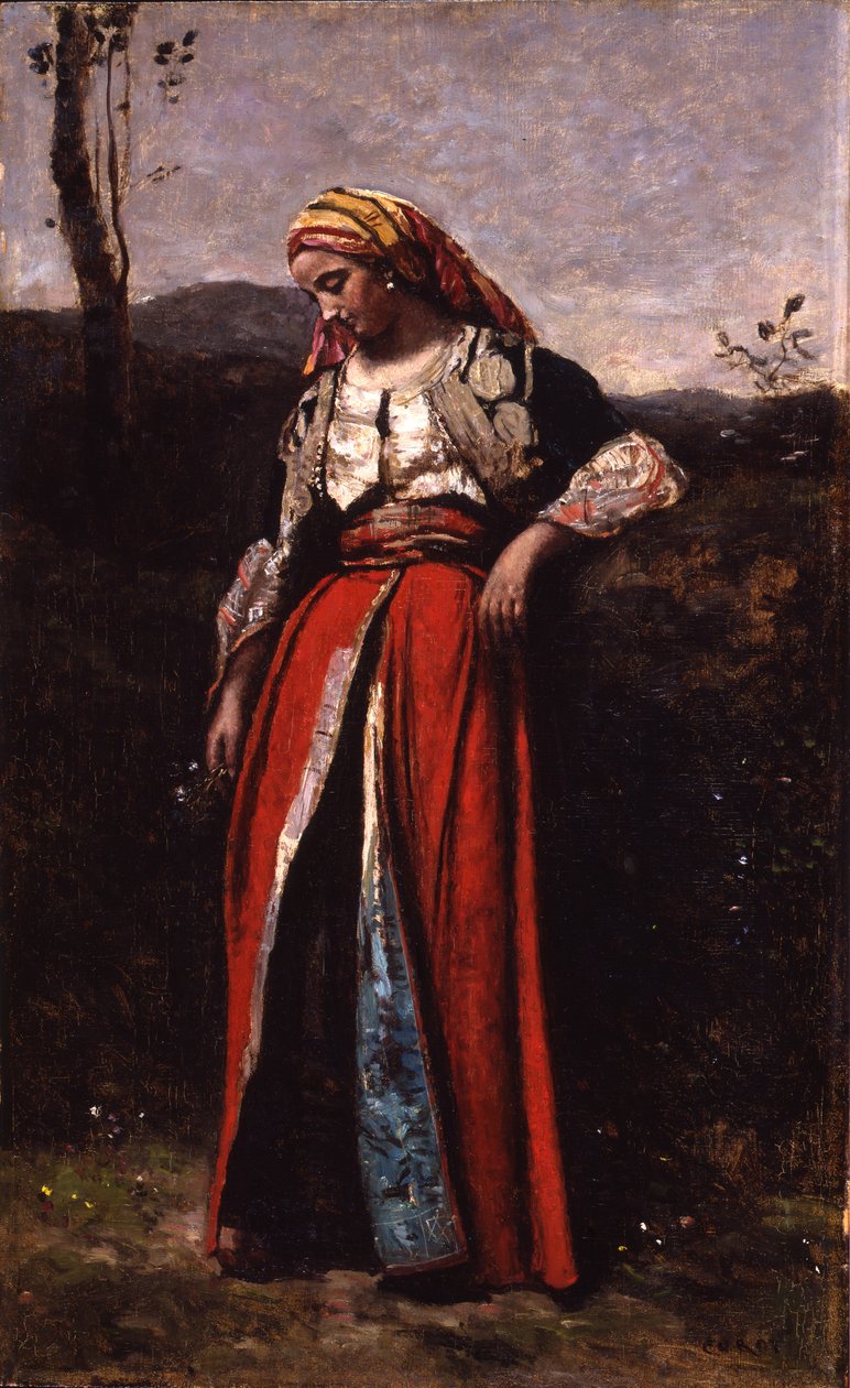 Mlle Dobigny portréja, 1865-70 (olaj, fa) alkotó: Jean Baptiste Camille Corot