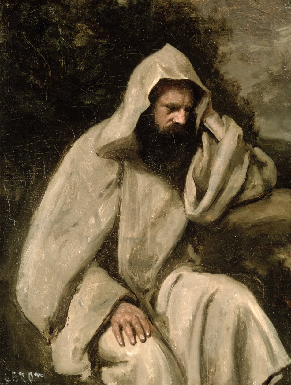 Egy szerzetes portréja, 1840-45 körül alkotó: Jean Baptiste Camille Corot
