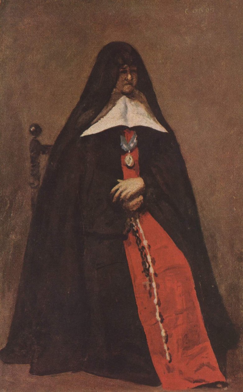 Az Annunciaten kolostor felettesének arcképe alkotó: Jean Baptiste Camille Corot