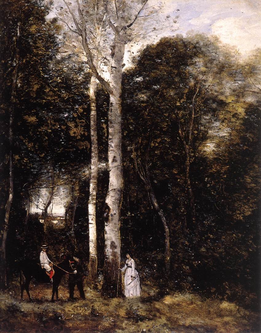 Sétány a Parc des Lions-ban Port-Marlyban alkotó: Jean Baptiste Camille Corot