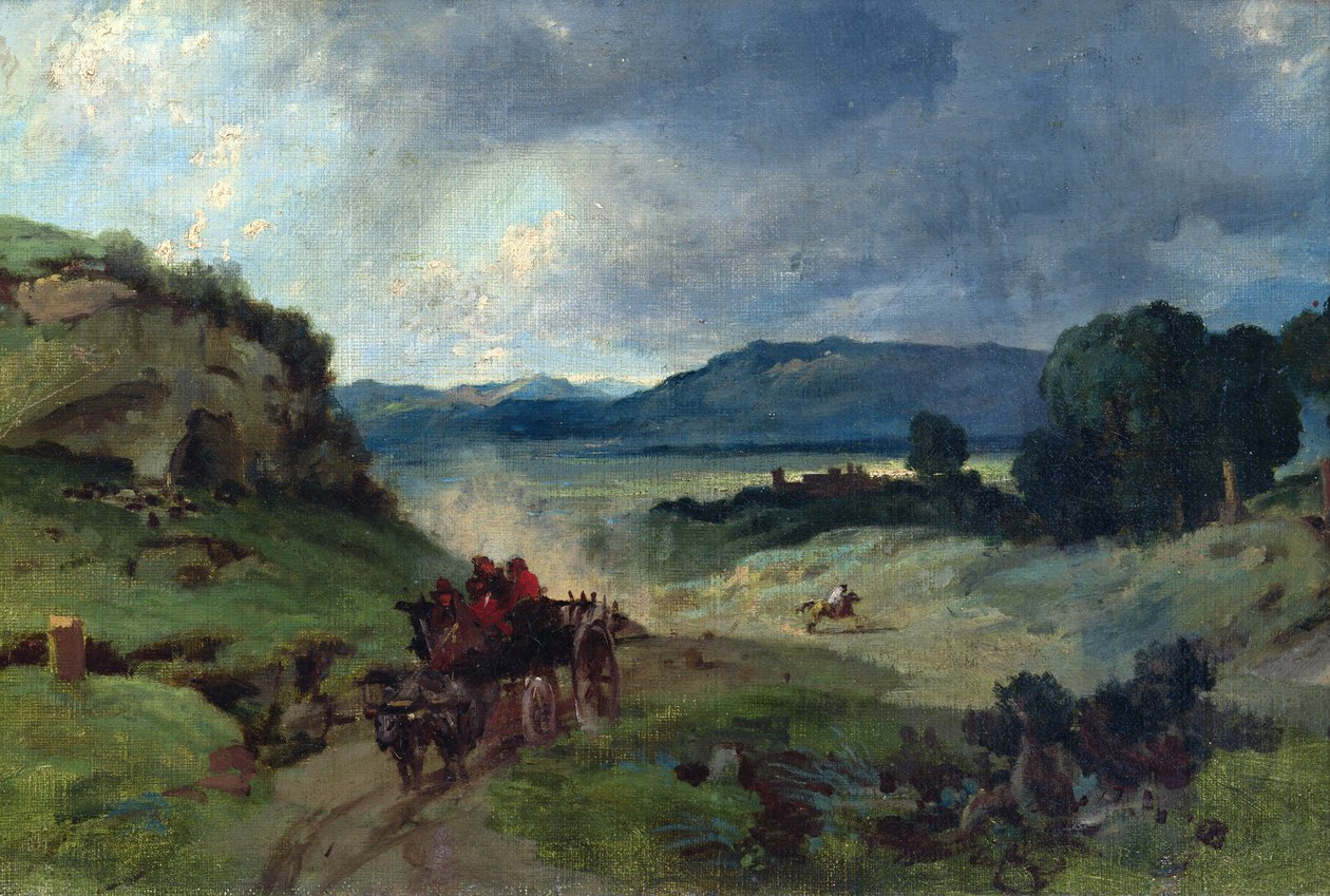 Római táj, 1827 alkotó: Jean Baptiste Camille Corot