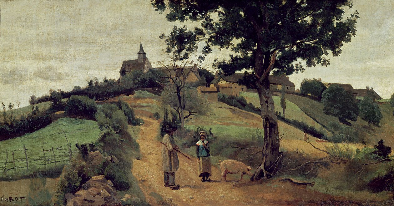 Saint-Andre-en-Morvan, 1842 alkotó: Jean Baptiste Camille Corot