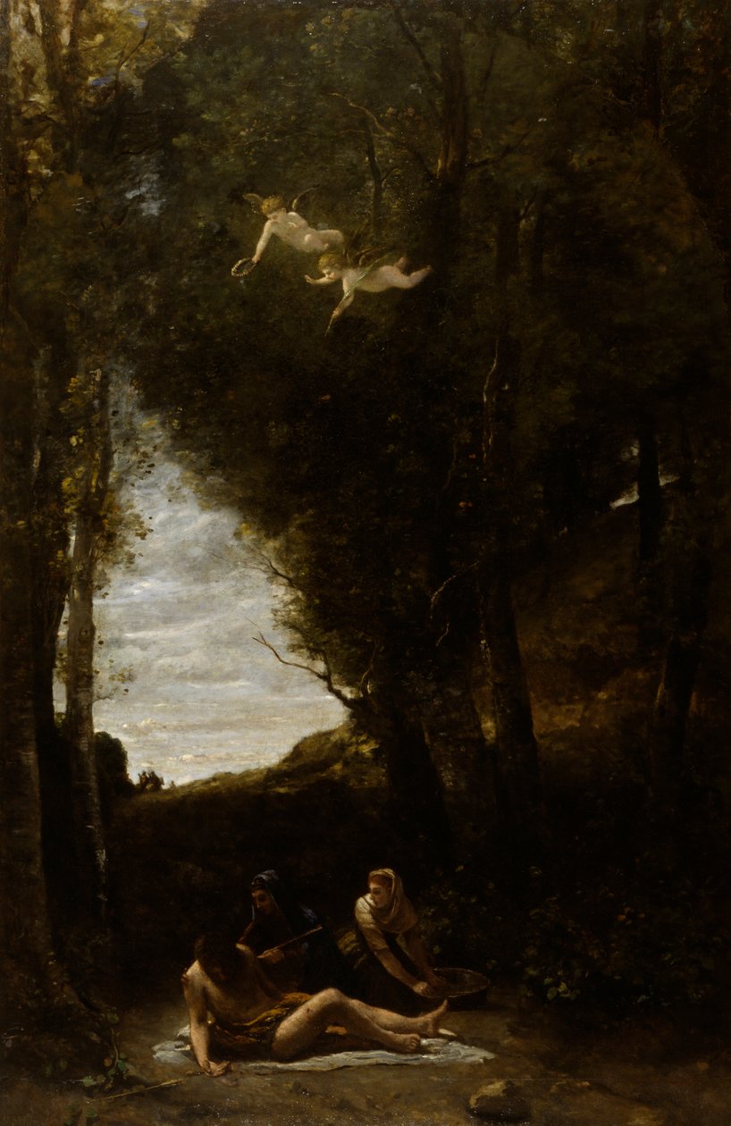 Szent Sebestyant a szent nők bántalmazták alkotó: Jean Baptiste Camille Corot