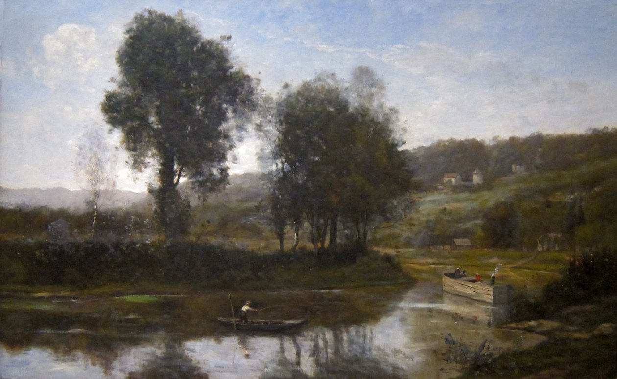 A kanyar a Szajnában, Port Marlyban alkotó: Jean Baptiste Camille Corot