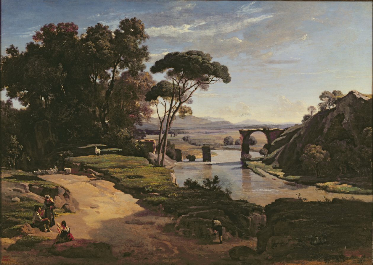 A híd Narniban, 1826-27 körül alkotó: Jean Baptiste Camille Corot