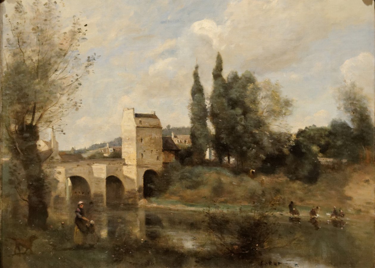 Mantes hídjai alkotó: Jean Baptiste Camille Corot