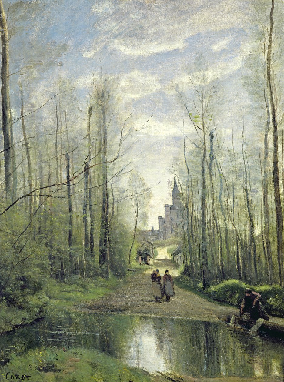 A marisseli templom, 1866 alkotó: Jean Baptiste Camille Corot