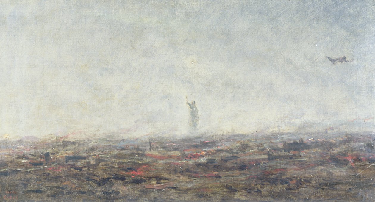 "Az álom – Párizs égő", 1870 alkotó: Jean Baptiste Camille Corot