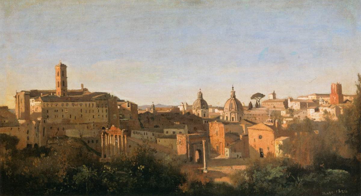 A fórum a Farnese -kertekből alkotó: Jean Baptiste Camille Corot