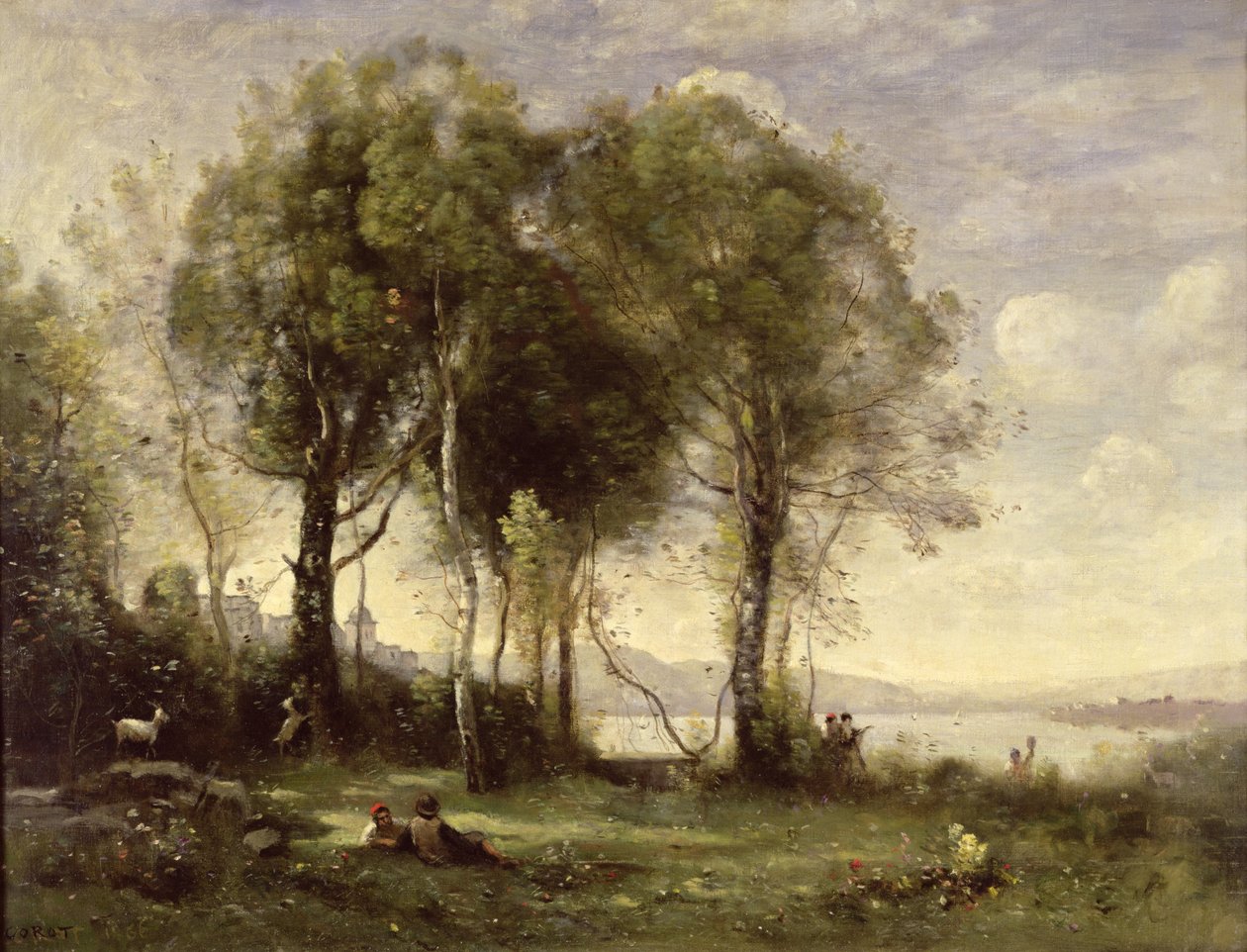 Castel Gandolfo kecskepásztorai, 1866 alkotó: Jean Baptiste Camille Corot