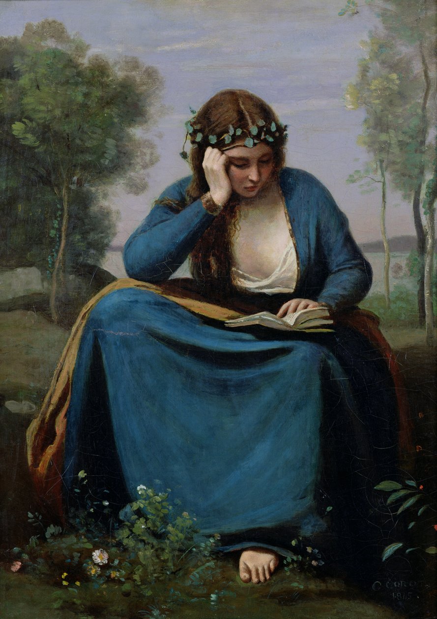 A virágokkal koronázott olvasó, avagy Vergilius múzsája, 1845 alkotó: Jean Baptiste Camille Corot